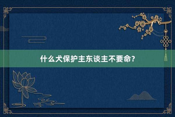 什么犬保护主东谈主不要命？
